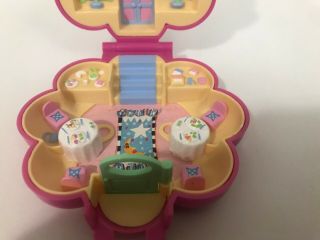 Vintage Bluebird Polly Pocket 1990 Mr.  Fry ' s Restaurant Pink Flower Compact ONLY 2
