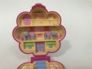 Vintage Bluebird Polly Pocket 1990 Mr.  Fry ' s Restaurant Pink Flower Compact ONLY 3