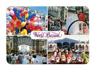 Rare Vintage Tokyo Disneyland " World Bazaar " Post Card 1989
