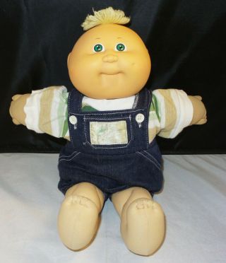Vintage 1985 Cabbage Patch Kid Blonde Preemie Baby Boy W/ Green Eyes