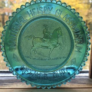 Horse And Rider Vtg Pairpoint Glass Cup Plate Newark Oh Heisey Kitchen Art Decor