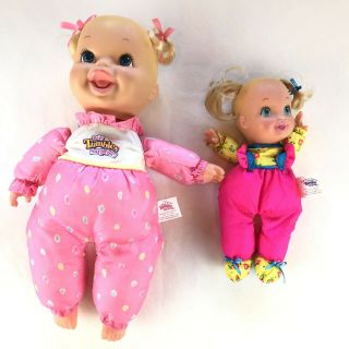 2 Rare - Vtg Baby Tumbles Surprise Dolls.  Biz Simersault Weighted Head.