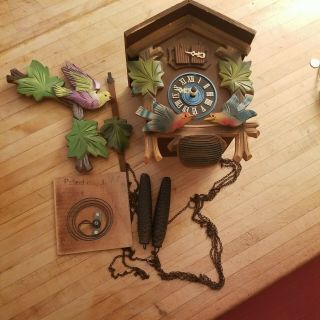 Antique Cuckoo Clock Restoration Repair Parts Auf Wiedersehen Germany Pinecones