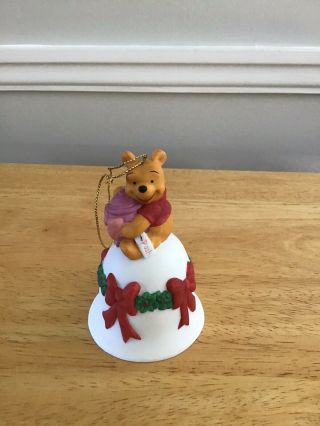 Vintage Rare Disney Christmas Porcelain Bell Ornament Winnie The Pooh