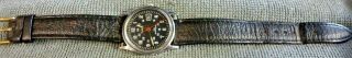 " Vintage Timex Date 12 And 24 Hour Military Watch Leather Strap Tick " N " Stops
