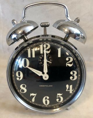 Vintage - Rare Westclox - Twin Bell Alarm With Glowing Numbers - Made In Brazil