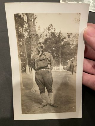 Wwi Rppc Of Aef Soldier Wearing Gas Mask,  Unusual Rare