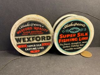 2 Vintage Spools Shakespeare Fishing Line,  Wexford Silk Casting,  428 - 24
