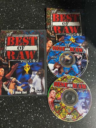 Wwf - Best Of Raw Vols.  1 & 2 (dvd,  2001) Rare Wwe Stone Cold The Rock W/insert