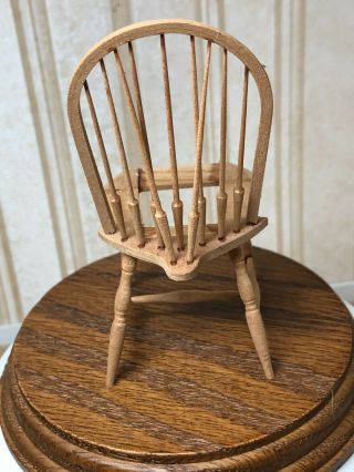 Dollhouse Miniature William Clinger Unfinished Windsor Side Chair 1:12 3