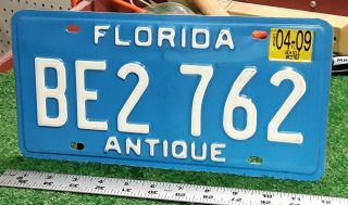 Florida - 2009 Bright Blue Antique Car License Plate - Very Sharp