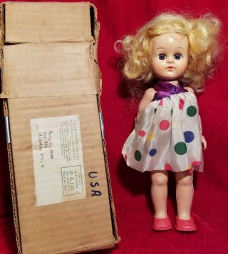 1958 Usa United States World Wide Doll Club 50s Vtg Girl Polka Dots Dress Figure