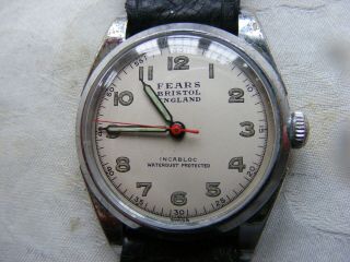 Very Rare Vintage Fears (bristol England) Gents Watch 1940s 17 Jewels