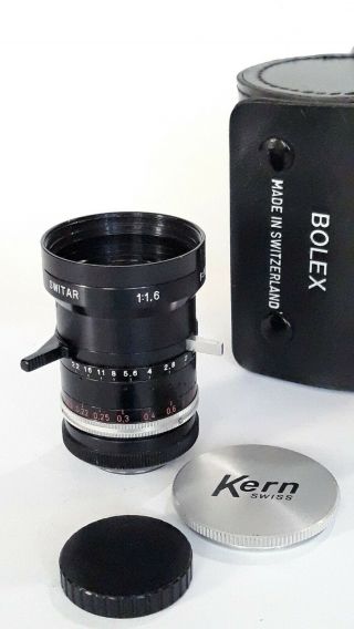 RARE KERN Switar 10mm f1.  6 Multicoated C mount Bolex H16 RX Camera 3