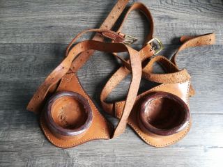 Two Vintage Leather Waist Fighting Belts Rod Holders - Big Game Fishing