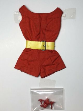 12” Vintage Mattel Barbie Clothing Pak Red Scoop Neck Play Suit W/ Heels K57