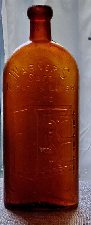 Antique Bottle Warner ' s Safe Kidney And Liver Cure - W H AMBER 2