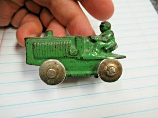 Antique 1920 - 30s Kilgore Cast Iron 2 3/4 " Green Tractor With Patent Numbers