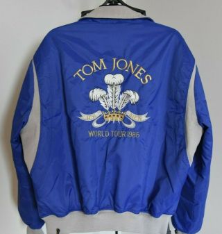 Tom Jones 1985 Tour Crew Jacket Vintage Very Rare Blue Size L/xl