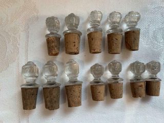 12 Great Antique Apothecary Bottle Glass Stoppers With Corks