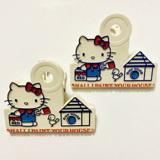 Rare Vintage 1976 Sanrio Hello Kitty 2 Paper Clip Set Made In Japan