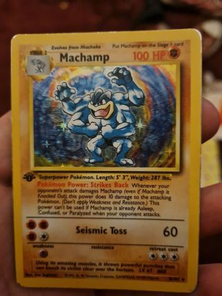 Pokemon Card - Machamp Holo Ultra Rare 1999 Base Set Edition