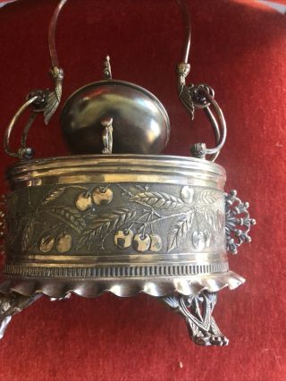 RARE antique W.  M.  Rogers Silver Plate Pocket Watch display stand Bulldog 6
