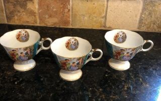 Royal Halsey Very Fine China 3 Teacups