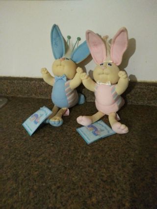 2 Cabbage Patch Xavier Roberts Bunny Bee Pink Plush With Tags Mixed