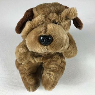 Plush Puppy Raffoler Vtg 1986 Dog 10 " Stuffed Wrinkles 80s Kids Toy Cuddly Cute