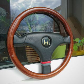 Honda Access Civic Crx Momo Wooden Steering Wheel Ee9 Eg6 Ek9 Edm Jdm Sir Rare