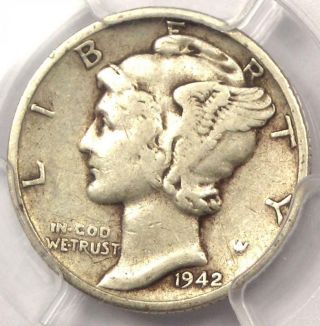1942/1 - D Mercury Dime 10c - Pcgs Vf Details - Rare Overdate Variety Coin