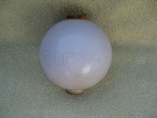 White Milk Glass Electra Lightning Rod Ball With Sca Tint