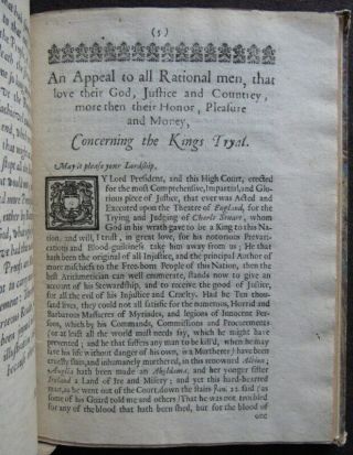 Rare APPEAL TRYAL CHARLES 1649 ENGLISH CIVIL WAR Pamphlet JOHN COOK Prosecutor 4