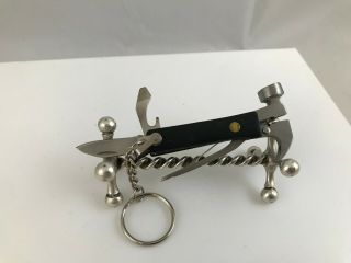 Hammer Design Rare Multi Tool Key Chain Pocket Knife Vintage Folding Knife