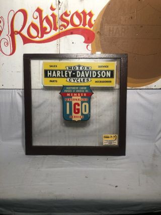 Rare Robison Harley Davidson Dealership Part’s Department Window 1962 - 1993