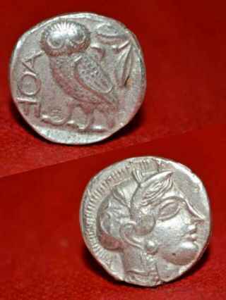 Ancient Greek Silver Ar Tetradrachm Coin Athens Attica Owl 500 Bc 5.  4 Grams