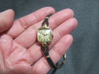 Vintage Hamilton Wadsworth 12K Gold filled women watch for spare parts repair 3
