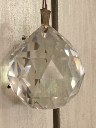 Antique Faceted Crystal Glass Chandelier Ball Prism 2 " Diameter Art Deco