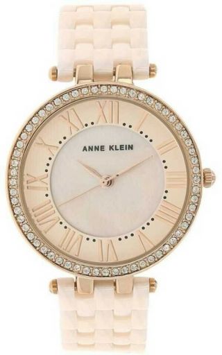 Anne Klein Swarovski Crystal - Accented Rose Gold - Tone And Light Pink Watch