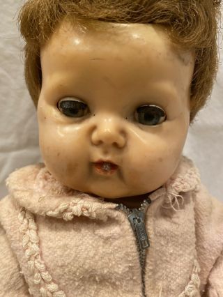 Vintage 1950 ' s American Character 12 Inch Tiny Tears Doll Rooted Hair 2