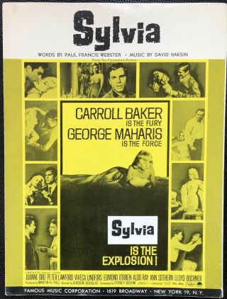 Rare Sylvia - Carroll Baker,  George Maharis,  David Raksin - 1964 – Sheet Music