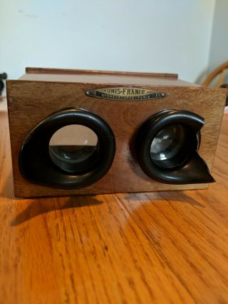 Antique French Wooden Stereo Viewer / Stereoscope / Unis France / 19th Century