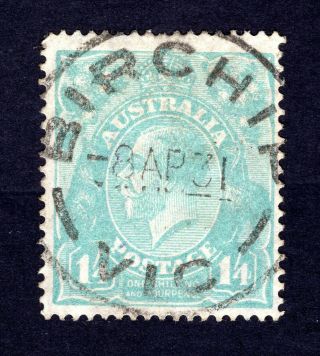 Rare Birchip Postmark On Australia Kgv 1s4d Smw P14 Stamp Acsc 129b - Cv $150,