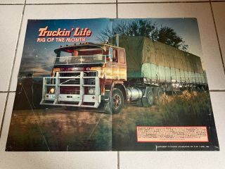Truckin Life Rotm April 1982 Rare Vintage Poster Volvo Forryan Haulage