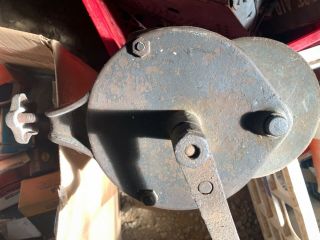Antique Hand Crank Grinding Wheel,  Bench Mount,  As It Should