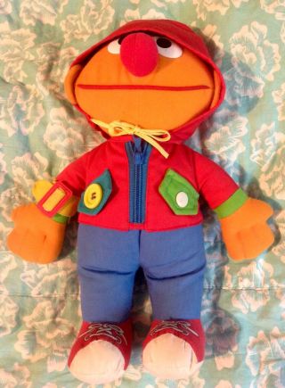 Vtg Sesame Street Ernie Dress Me Up Playskool Learning Plush Doll Toy Rare