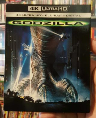 Godzilla 1998 4k Uhd,  Blu - Ray,  Rare Slipcover Like - No Digital