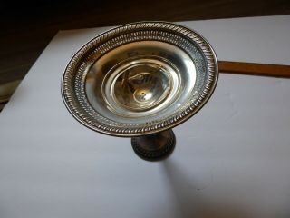 Vintage Weighted Stieff Sterling Silver Pedestal Dish Pierced 181.  2 Grams