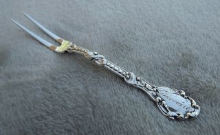 Marie Antoinette By Gorham 4 1/2 " Sterling Strawberry Fork " Theodore "